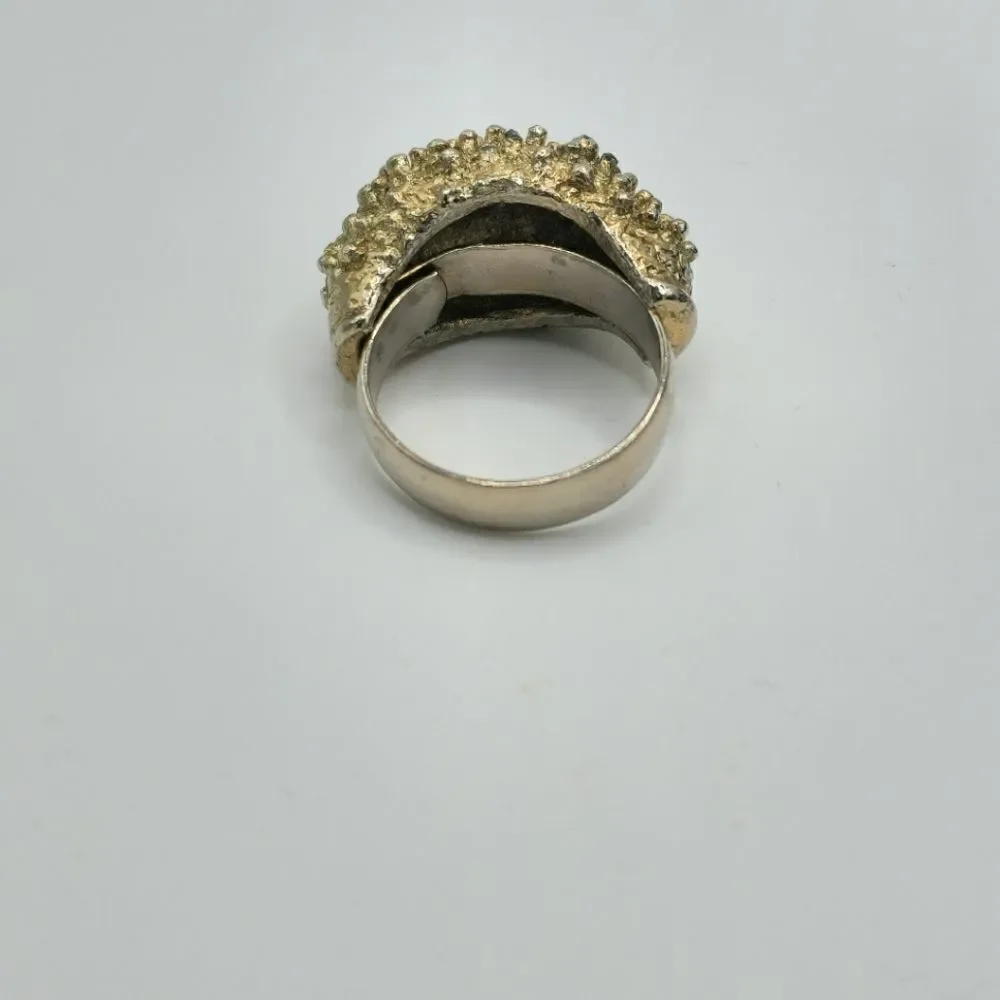 Vintage gold brutalist dome statement ring